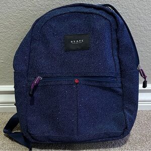 STATE Navy and Purple Speckled Backpack
